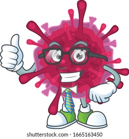 Amoeba coronaviruses cartoon successful Businessman wearing glasses