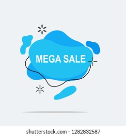 amoeba flat label and price tag design