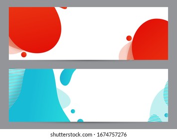 Diseño divertidísimo. Banner de estilo dinámico con elementos de degradado funky amoeba. Creativo para afiche, web, aterrizaje, página, portada, anuncio, saludo, tarjeta, medios sociales, promoción