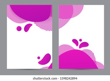 Amoeba funky design for print products. Dynamic style banner set with amoeba funky gradient elements. Creative for poster, web, landing, page, cover, ad, greeting, card, social media, promotion