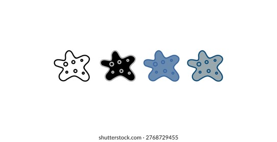
Amoeba icon set multiple style with amoeba bacteria design