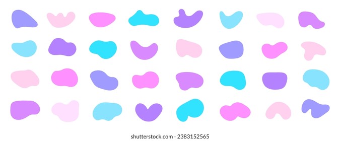 Amoeba, irregular blob shape vector illustration set