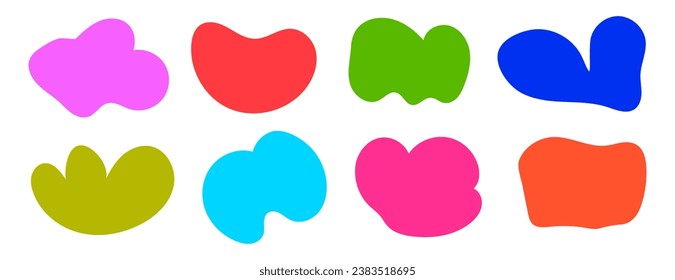 Amoeba, irregular blob shape vector illustration set