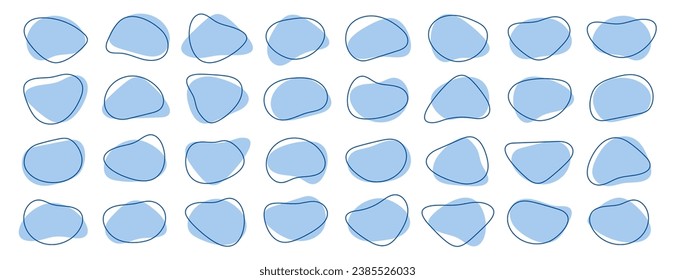 Amoeba, irregular blob shape vector illustration set