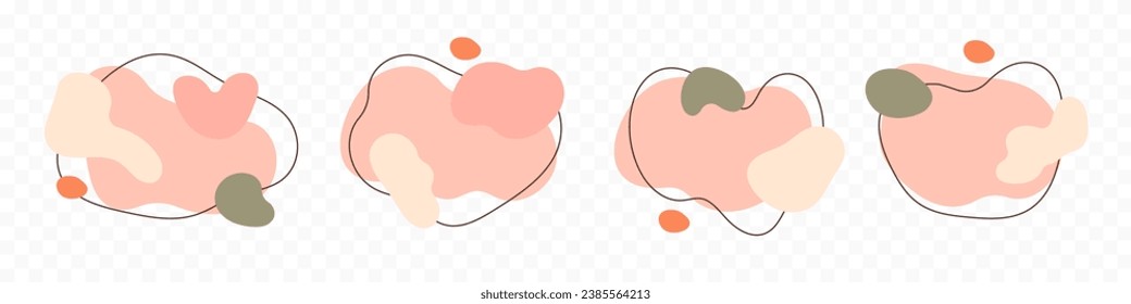 Amoeba, irregular blob shape vector illustration set
