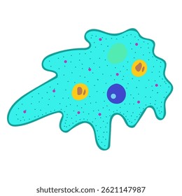 Amoeba aislada sobre fondo blanco Microorganismo Microbiología Ilustración de ciencia