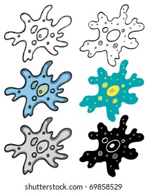 Amoeba proteus. Each image on it's own layer.
