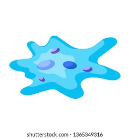 Amoeba proteus. Isometric illustration. Vector icon of unicellular organism. Isolated on white background