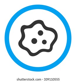 Amoeba vector icon. Style is bicolor flat rounded symbol, blue and gray colors, rounded angles, white background.