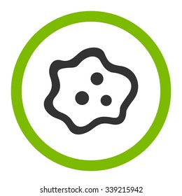 Amoeba vector icon. Style is bicolor flat rounded symbol, eco green and gray colors, rounded angles, white background.