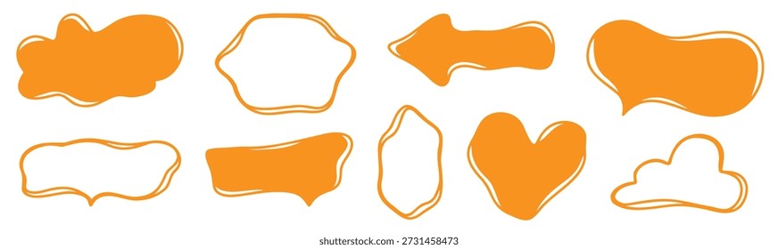 Amoeba-style organic frames with soft curves and flowing lines. Great for text highlights, abstract compositions and creative backgrounds.