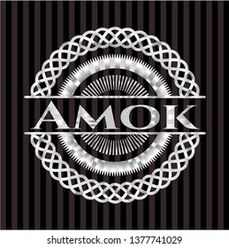Amok silvery badge or emblem