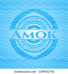 Amok water concept style emblem.