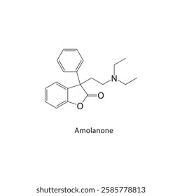 Amolanone skeletal structure.Flavonoid compound schematic illustration. Simple diagram, chemical formula.