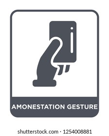 amonestation gesture icon vector on white background, amonestation gesture trendy filled icons from Hands and guestures collection, amonestation gesture simple element illustration