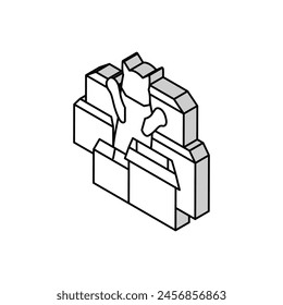 among preposition english isometric icon vector. among preposition english sign. isolated symbol illustration