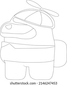 Among us coloring page for kids
