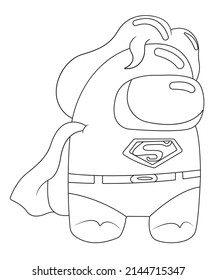 among us funny coloring book page for kids