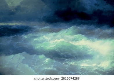 Among the Waves - vector illustration
