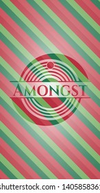 Amongst christmas emblem background. Vector Illustration. Detailed.