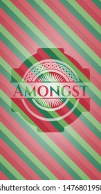 Amongst christmas style emblem. Vector Illustration. Detailed.