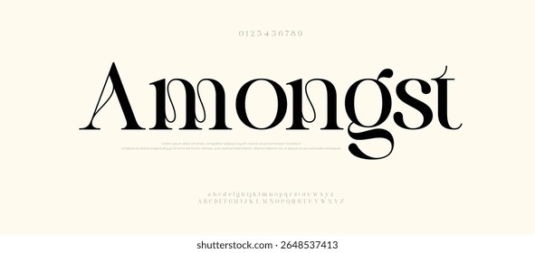 Amongst Modern alphabet letters font logo. Typography minimalist urban sans serif digital fashion future creative logos fonts. vector illustration
