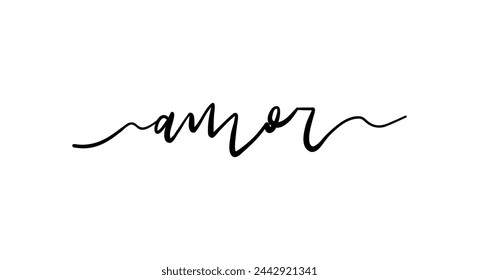 Amor card. Hand drawn positive quote. Modern brush calligraphy. Isolated on white background