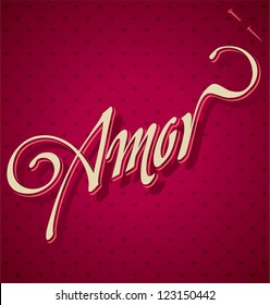 AMOR hand lettering - handmade calligraphy, vector (eps8)