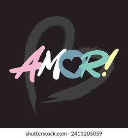  Amor!, is more love and heart, flowers, Graphic design print t-shirts fashion, illustration, vector, posters, cards, stickers, mug