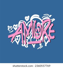 amore grafiti abstract simple vintage vector