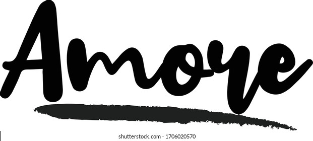 Amore hand drawn Phrase. Love in Italian 