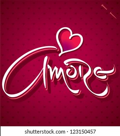 AMORE hand lettering - handmade calligraphy, vector (eps8)