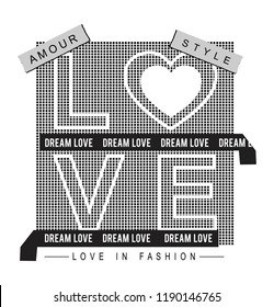 amore love for t-shirt slogan