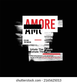 amore slogan abstract simple vintage fashion