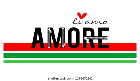 amore te amo,for t-shirt,slogan