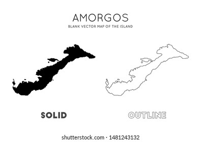 Amorgos map. Blank vector map of the island. Borders of Amorgos for your infographic. Vector illustration.