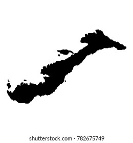 Amorgos map. Island silhouette icon. Isolated Amorgos black map outline. Vector illustration.
