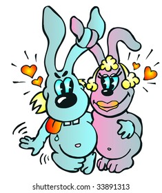 amorous twosomes rabbits