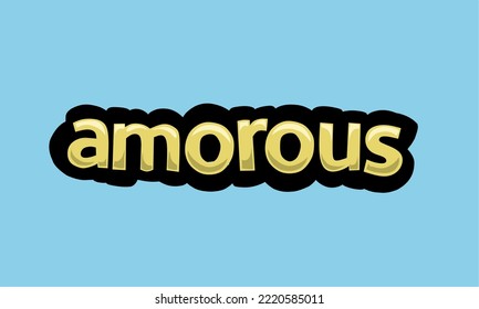 AMOROUS writing vector design on a blue background very simple and very cool