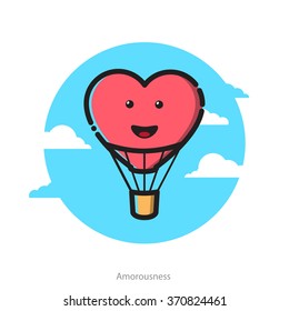 Amorousness. Vector illustration for Valentines day postcard