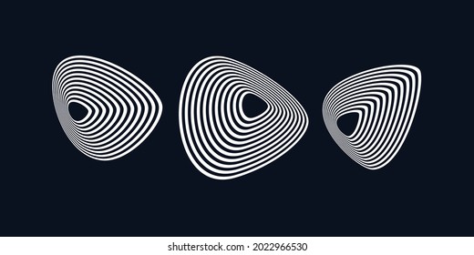 The amorphous element with the effect of visual distortion. Black and white stripes on the background.