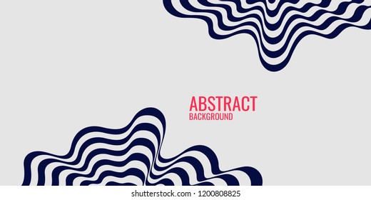 The amorphous elements with the effect of visual distortion. Black and white stripes on the background.