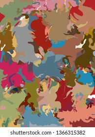 Amorphous, interlocking shapes forming colorful abstract pattern