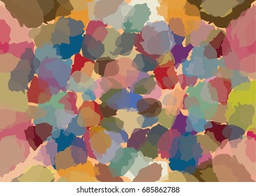 Amorphous random shapes overlapping, forming modern fabric pattern