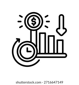 Amortization Icon Line Vector Illustration