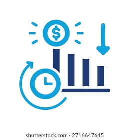 Amortization Icon Mixed Vector Illustration