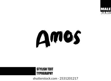 Amos Bold Grunge E Rough Brush Texto Tipografia Do Nome Do Menino Do Bebê 