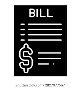 Amount Bill Glyph Icon Style