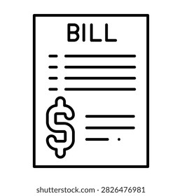 Amount Bill Line Icon Style