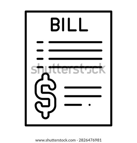 Amount Bill Line Icon Style